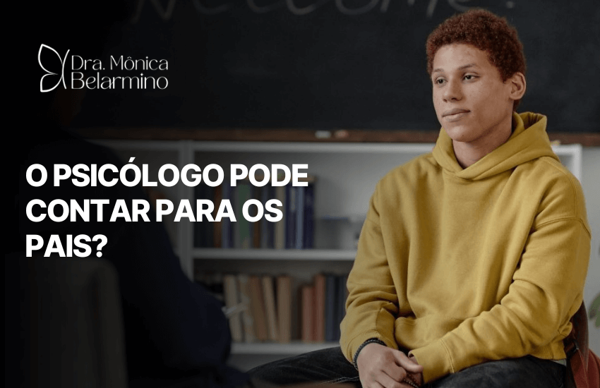 Adolescente em sessão com psicólogo, ilustrando tema sobre sigilo profissional e comunicação com responsáveis. Psicólogo pode contar para os pais.